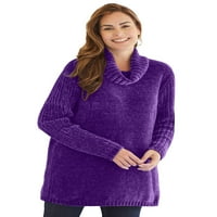 Ženski pulover s ovratnikom od ženila Plus-size;