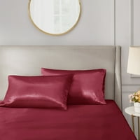 Luksuzne jastučnice u satenu u crvenoj boji, bez nabora