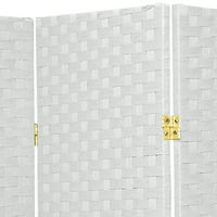 Ručno izrađena pregrada od pletenih vlakana od 4 ploče od 7 stopa-snježno bijela