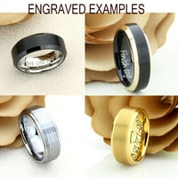 Besplatno graviranje personalizirano graviranje po mjeri muški ženski zaručnički prsten od volframa s poliranim sjajnim reljefnim