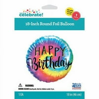 Način proslave sretnog rođendana okruglim balonom od folije od 18