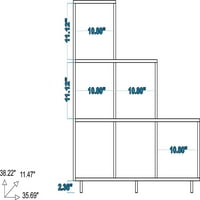 Manhattan comfort rafinirani ormar za stepenice u bijeloj boji s kubičnim policama, set od 2