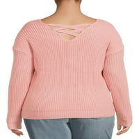 Predimenzionirani džemper za juniore u A-listi s dvostrukim uvijanjem sprijeda i vezanjem Straga