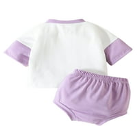 Topovi za malu djecu + kratke hlače ljetna odjeća s okruglim vratom i kratkim rukavima, domaće meko, široko odijelo s elastičnim