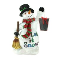 18 Svečani snjegović koji drži metlu i ploču božićne odbrojavanja
