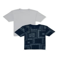 Jednobojna Majica kratkih rukava s printom za dječake, 2 pakiranja, veličine 4-18