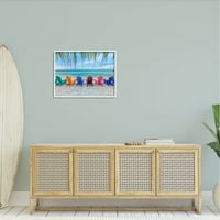 Stupell Industries slikoviti tropska ljetna plaža fotografija bijela uokvirena umjetnička print zidna umjetnost, dizajn Mary Lou
