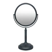 Kružno reverzibilno samostojeće Ogledalo za šminkanje i brijanje u crnom okviru