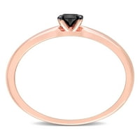 Carat T.W. Crni dijamant 14KT ružičasto zlato crni rodij zaručnički prsten pasijansa