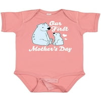 Divan poklon za naš prvi Majčin dan s polarnim medvjedima-bodi za dječaka ili djevojčicu