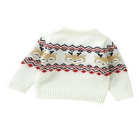 Dječje božićne majice s kapuljačom, Slatki pleteni puloveri s dugim rukavima s printom Jelena