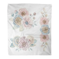 Flanel pokrivač sa šarenim ručno oslikanim akvarelnim cvjetovima za vjenčanje, rođendan, mekan za krevet, kauč i kauč