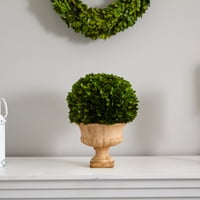 Gotovo prirodno 12in. Boxwood topiary kuglica sačuvana biljka u ukrasnoj urni, zelena