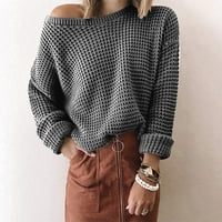 Džemperi za Žene, Modni Ženski jednodijelni ležerni džemperi s dugim rukavima s ovratnikom, vrhovi