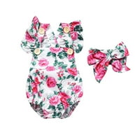 Odjeća za djevojčice u dječjem dječjem kombinezonu Bez rukava s cvjetnim printom dvodijelna dječja odjeća