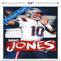 Zidni poster Patriots iz Nove Engleske-Mac Jones s magnetskim okvirom, 22.375 34