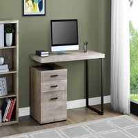 Monarch Specialties Reclaimed Wood prijenosni BO ladice Ladica Ladica računalni stol, taupe crni