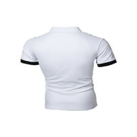 Muška ljetna majica s reverom Majica kratkih rukava sportska majica Na Plaži Majica na kopčanje bijela majica na kopčanje