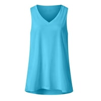 Ženske Ležerne jednobojne majice s izrezom u obliku slova U I gradijentnim rukavima, široke bluze-prsluci