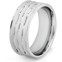 Nehrđajući čelik zatamnjeni medeni češalj teksturirani prsten