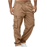 Modne muške teretne hlače, sportske hlače s više džepova, Ležerne sportske hlače Na otvorenom, ravne fitness hlače