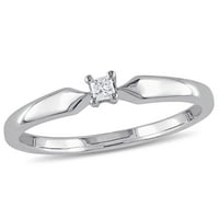 Zaručnički prsten od srebrnog srebra s dijamantom izrezanim dijamantom za žene
