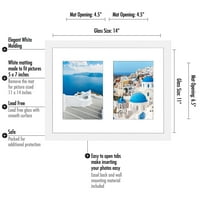 Dvostruki okvir slike u bijelom - kompozitno drvo sa staklom otpornim na razbijanje - vodoravni i okomita formata za zid