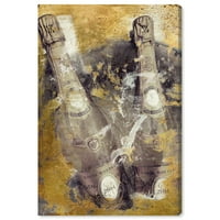Wynwood Studio Pijeva i alkoholna pića na zidno umjetničko platno ispisuje 'cristal d'Or' šampanjac - zlato, bijelo