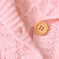 Heklani jesenski džemper za djevojčice s okruglim vratom s dugim rukavima pleteni džemper vrhovi
