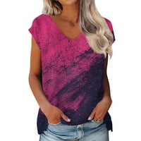 Ženske bluze s kratkim rukavima seksi bluza s grafičkim printom Ženske majice veličine plus ljetni vrhovi s dekolteom u obliku slova
