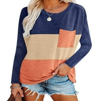 + / Ženska ležerna tunika s okruglim vratom košulja bluza labavog kroja pulover u boji Gornji dijelovi