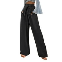 Ženske Radne hlače casual obične s labavim džepovima elastični pojas u struku Duge hlače kombinezon haljina s džepovima Ženske hlače