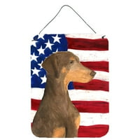 54058 američka zastava Dobermana obješena na zid ili vrata, 12,16, višebojna