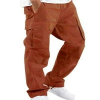 Muške jednobojne hlače u donjem dijelu, pripijene ljetne hlače, casual teretne hlače s džepovima, tamnoplava, 3 inča