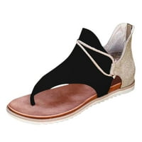 _ / Ženske cipele, ljetne udobne ravne sandale s patentnim zatvaračem, ženske Ležerne sandale za plažu, pokloni za Valentinovo, stalak