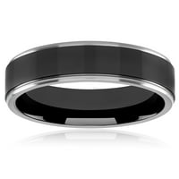 Obalni nakit Crni pozlaćeni titanij urezani prsten za udobnost