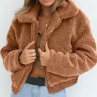 Ženski topli kaput od umjetne vune, jakna s patentnim zatvaračem, zimska odjeća za izlaske u kupovinu
