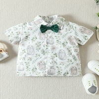 Uskršnja odjeća za dječake, ljetna košulja kratkih rukava s kratkim hlačama od zečjeg jaja