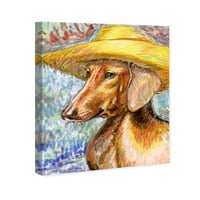 Wynwood Studio životinje zidne umjetničke platnene otiske 'Carson Kressley - Van Dogh' Psi i štenad - smeđa, plava