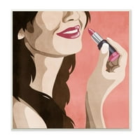 Stupell Industries modni dizajner usne osmijeh ružičasto slikanje zidne ploče umjetnost Marcusa Prime