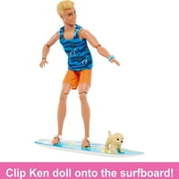 Lutka Ken s daskom za surfanje, atraktivna plavuša Barbie, lutka na Plaži Ken