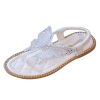 Princess Girls cipele, ljetne sandale na remen, leptir haljina, sandale, neklizajuće japanke, svadbena zabava, srebro 11,5 inča