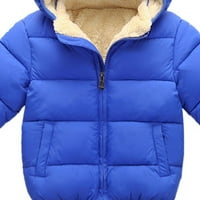 Zimska debela jakna za dječake i djevojčice topli kaput od flisa gornja odjeća s odvojivom kapuljačom s patentnim zatvaračem i džepom