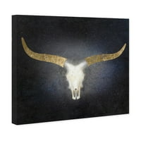 Wynwood Studio životinje zidne umjetničke platnene otiske večernja pustinjska lubanja zvijezda Životinje - zlato, crno