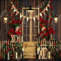 10.10.10.10 pozadina tkanine za Valentinovo za fotografiranje crvena ruža drveni zid ukrasi za kućnu zabavu pozadina za vjenčanje