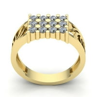 Muški klasični zaručnički prsten za godišnjicu braka s dijamantom okruglog reza od 3 karata u čvrstom ružičastom, bijelom ili žutom