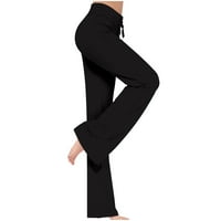 Ženske joga hlače visokog struka, široke hlače za vježbanje u teretani, Ležerne široke hlače, Ljubičasta, ohn.