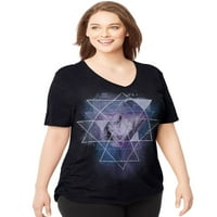 Ženska majica s izrezom u obliku slova Plus s valovitim stranama