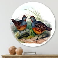 Designart 'Drevne ptice u divljim vii' tradicionalnim metalnim zidnim umjetnošću kruga - disk od 11