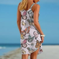 havajska haljina za žene, ljetna, cvjetni Print, naramenice, Okrugli vrat, do koljena, haljine Za plažu s naramenicama, haljine plus